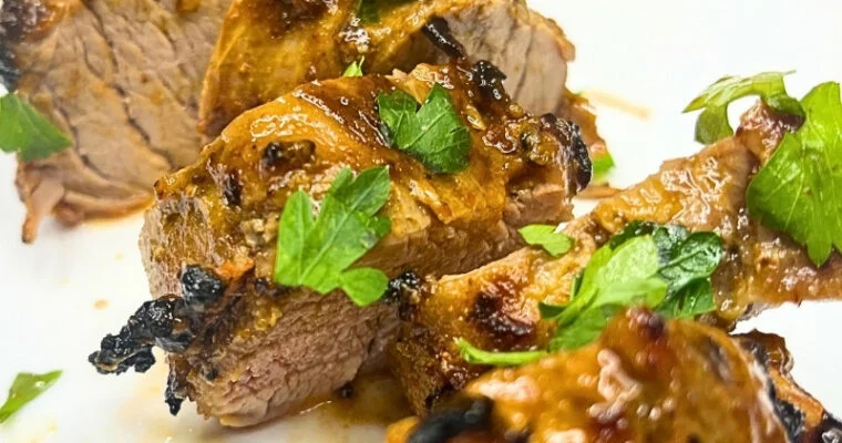 Air Fryer Pork Tenderloin with Honey & Dijon