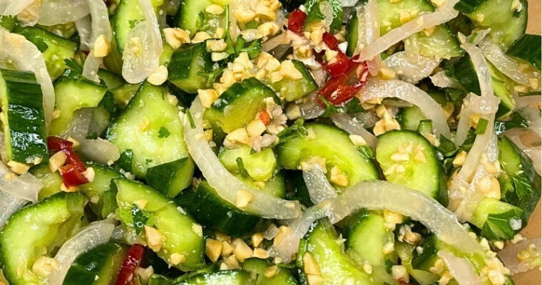 Thai Cucumber Salad (Lime, Chili & Peanuts)