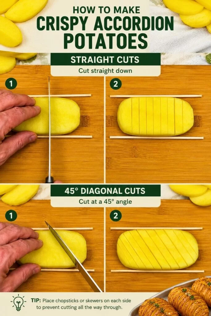 Cutting Accordion Potatoes Technique