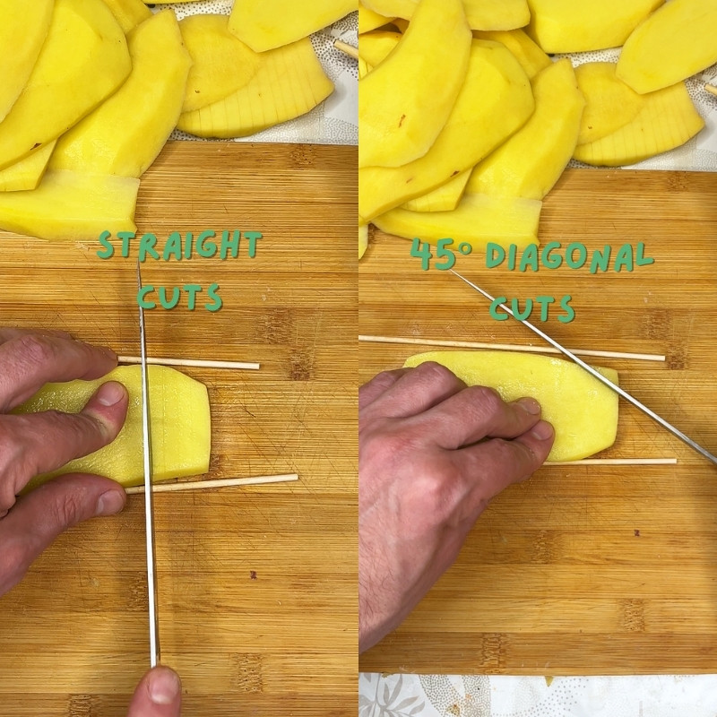 Cut the accordion potatoes pattern