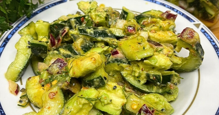 Smashed Cucumber Avocado Salad (Creamy & Crunchy)