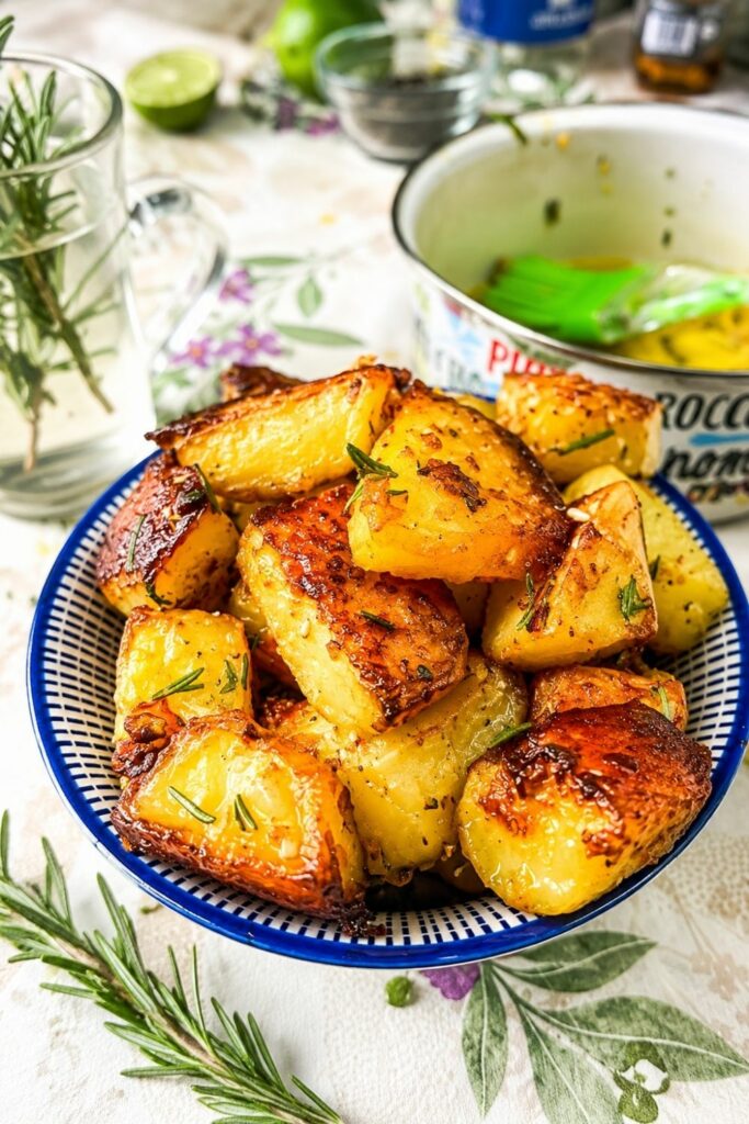 Ultra Crispy Roast Potatoes with Garlic-Rosemary Oil, Lemon & Honey