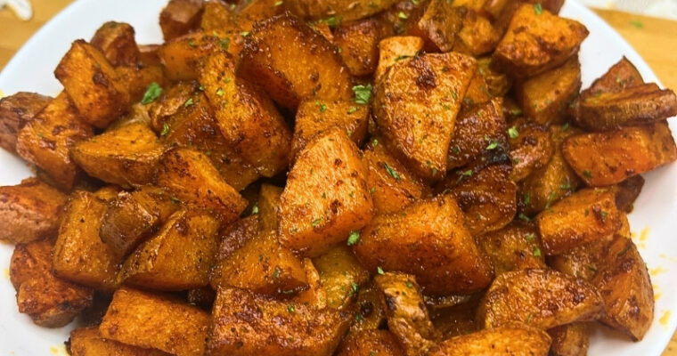 Oven Roasted Sweet Potatoes with Brown Sugar and Spices