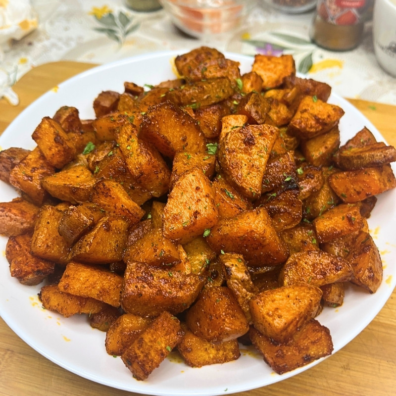 Oven Roasted Sweet Potatoes with Brown Sugar and Spices