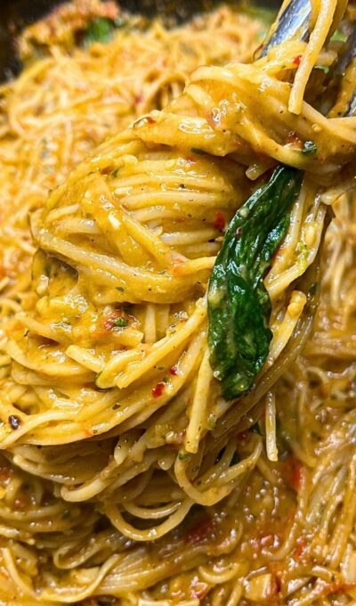 Creamy Roasted Veggie Spaghetti