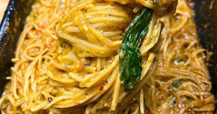 Creamy Roasted Veggie Spaghetti