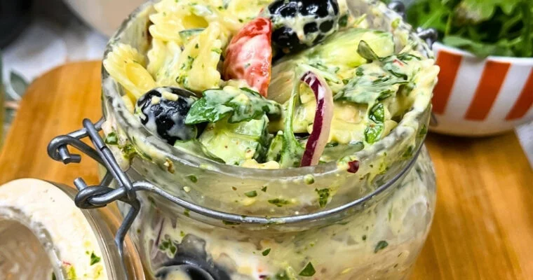 Cucumber Pasta Salad Jar