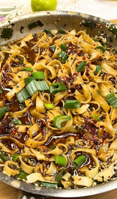 Spicy Chili Crisp Peanut Noodles