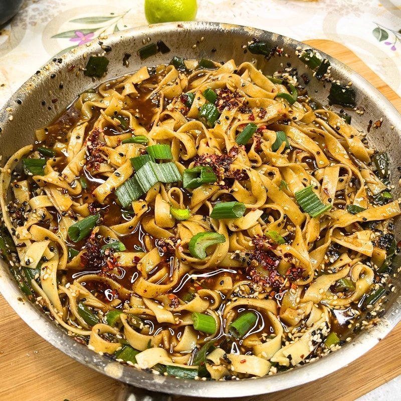 Spicy Chili Crisp Peanut Noodles