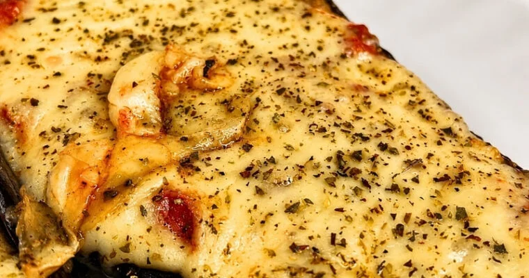 Cheesy Roasted Eggplant Boats With Tomatoes and Garlic