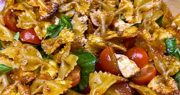Crispy Air Fryer Pasta Caprese Salad