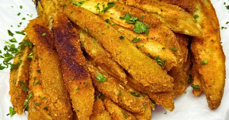 Crispy Eggplant Fries With Spicy Mayo (Blooming Eggplant)