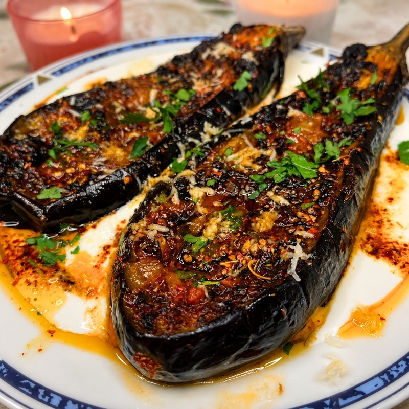 Roasted Garlic Butter Eggplant