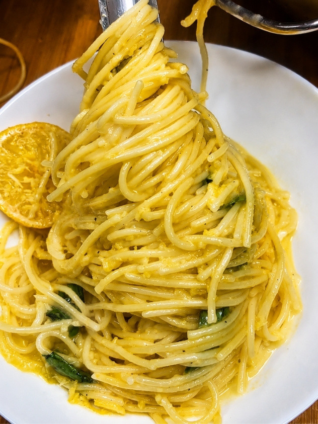 Creamy Lemon Pasta in a plate