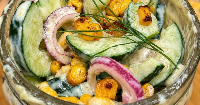 Creamy Street Corn Cucumber Salad