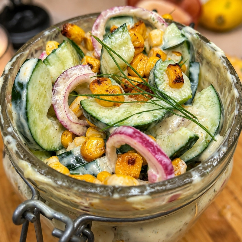 Creamy Street Corn Cucumber Salad