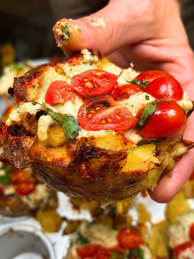 Crispy Bruschetta Potato Cups