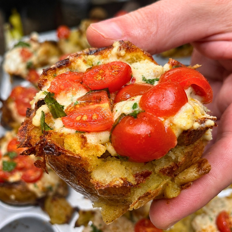 Crispy Bruschetta Potato Cups