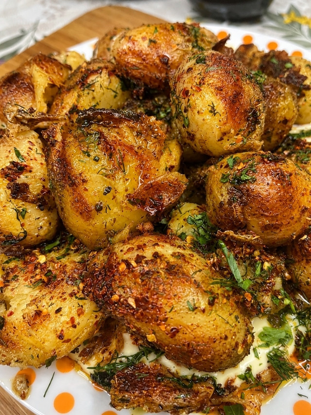 Crispy Pan Fried Baby Potatoes