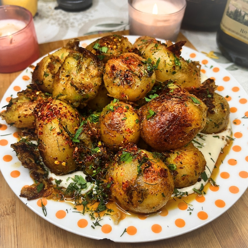 Crispy Pan Fried Baby Potatoes