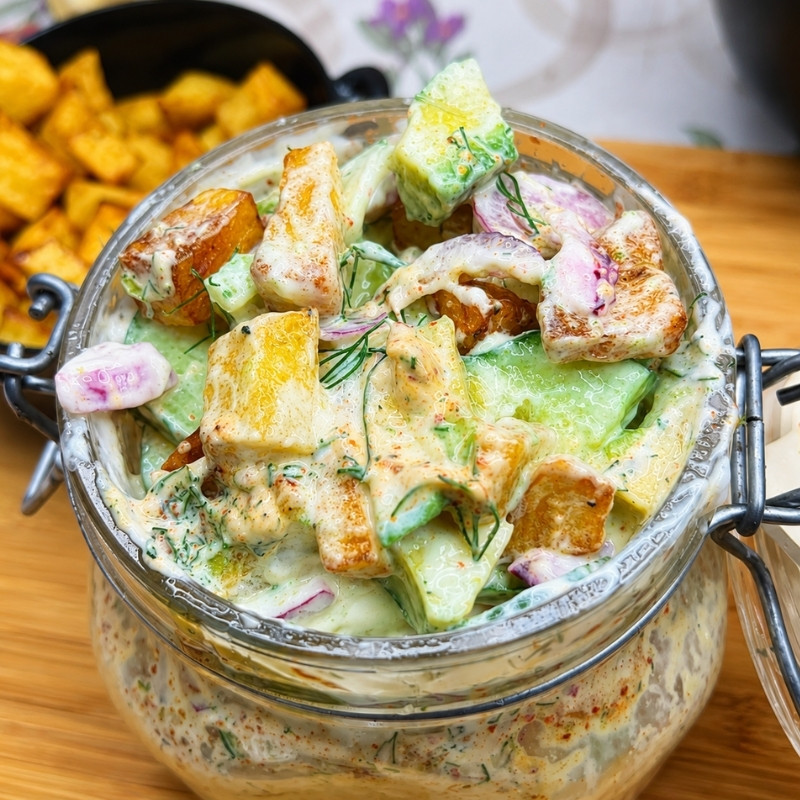 Crispy Potato Cucumber Avocado Salad