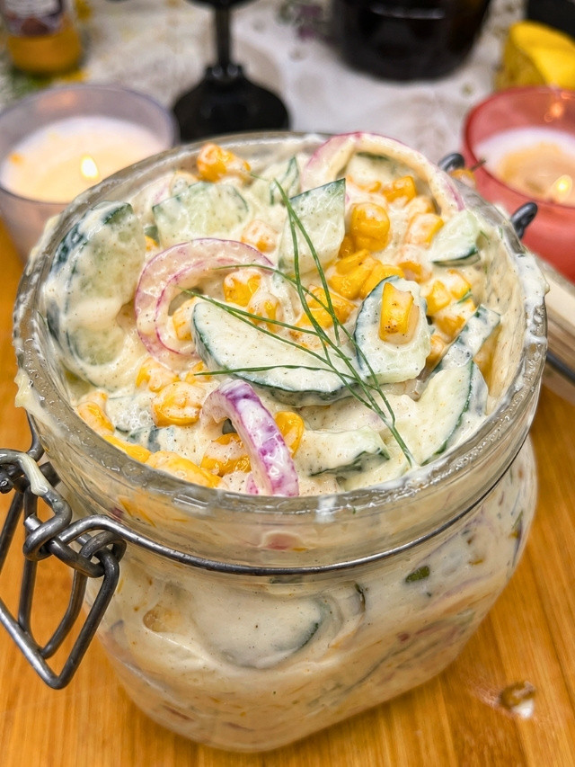 Creamy Street Corn Cucumber Salad