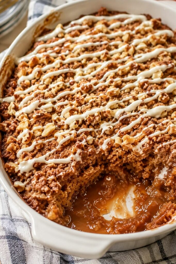 Carrot Cake Cobbler in a baking dish