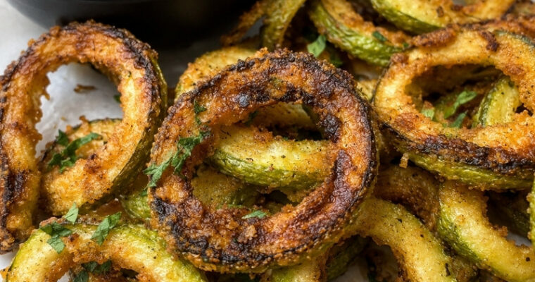 Crispy Zucchini Rings with Creamy Zucchini Dip