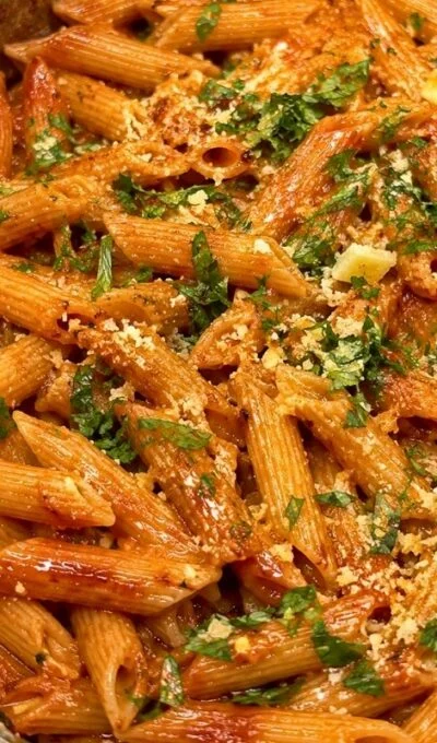One-Pot Toasted Penne in Tomato Garlic Sauce