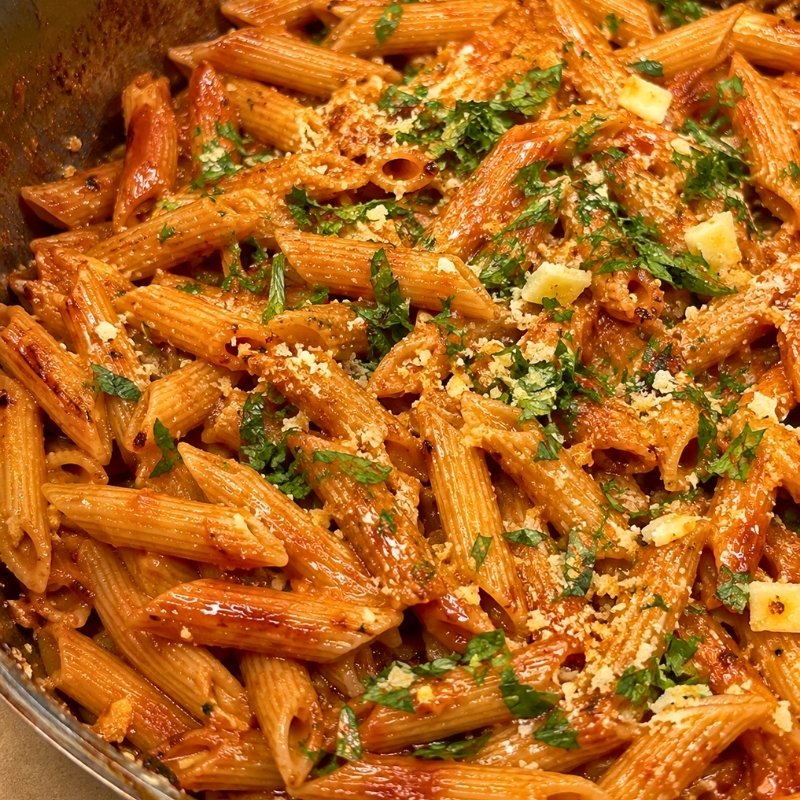 One-Pot Toasted Penne in Tomato Garlic Sauce