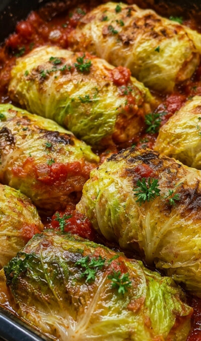 Savoy Cabbage Rolls with Lentils