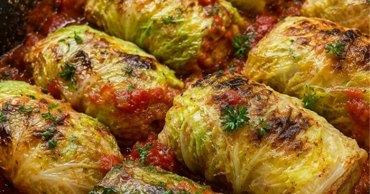 Savoy Cabbage Rolls with Lentils