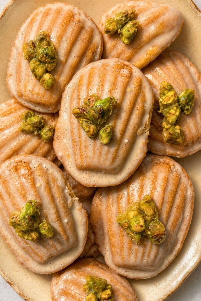 Brown Butter Orange Madeleines with Vanilla Caramel