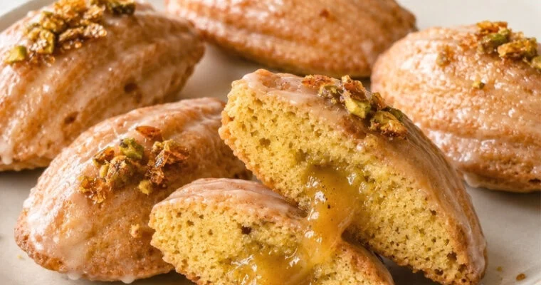 Brown Butter Orange Madeleines with Vanilla Caramel