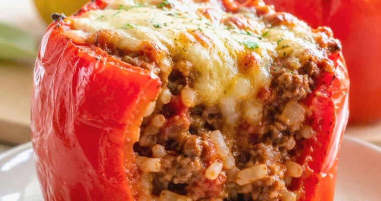 Classic Stuffed Peppers Recipe with Beef and Rice