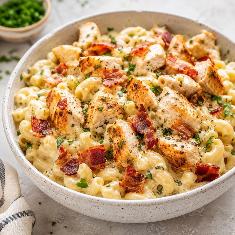 Creamy Chicken Ranch Mac and Cheese