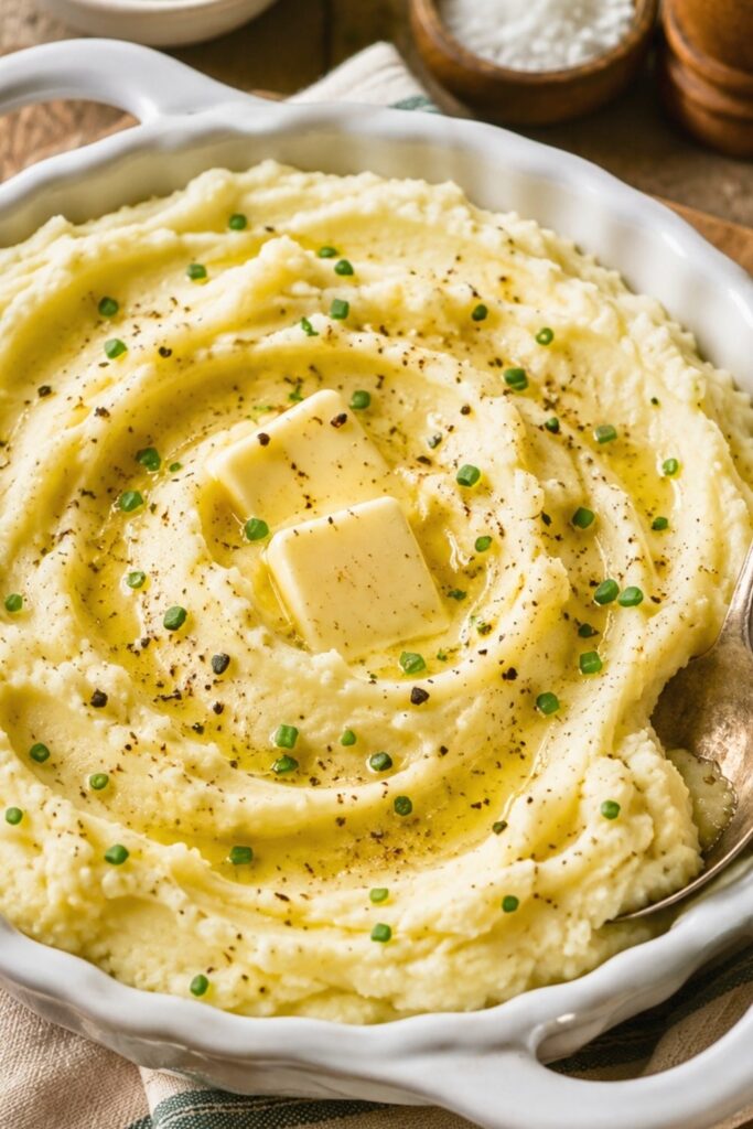 Creamy Mashed Potatoes in a Bowl