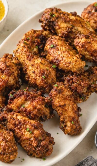 Crispy Honey Dijon Buffalo Chicken Wings