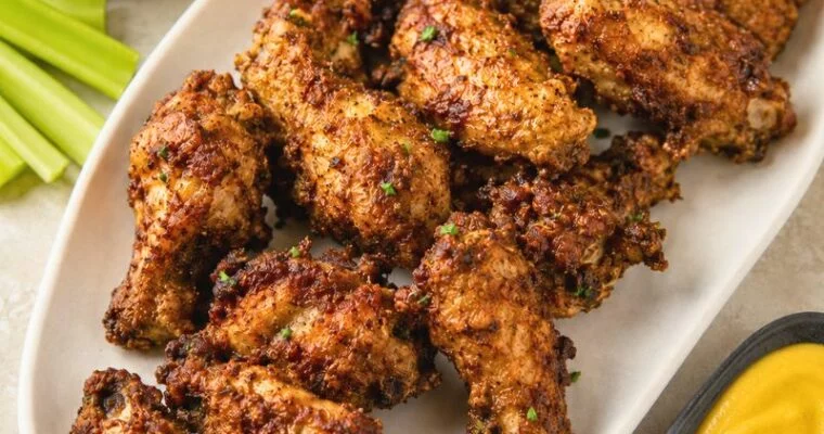 Crispy Honey Dijon Buffalo Chicken Wings