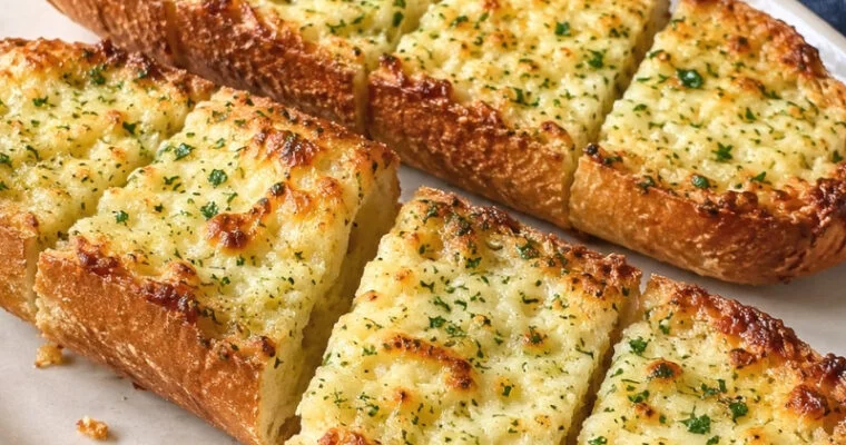 Golden Garlic Bread Recipe with Parmesan and Parsley