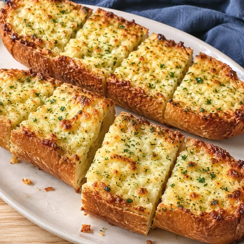 Golden Garlic Bread Recipe with Parmesan and Parsley