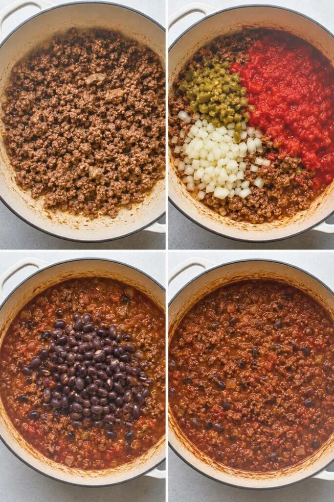 Homemade Chili with Ground Beef and Beans