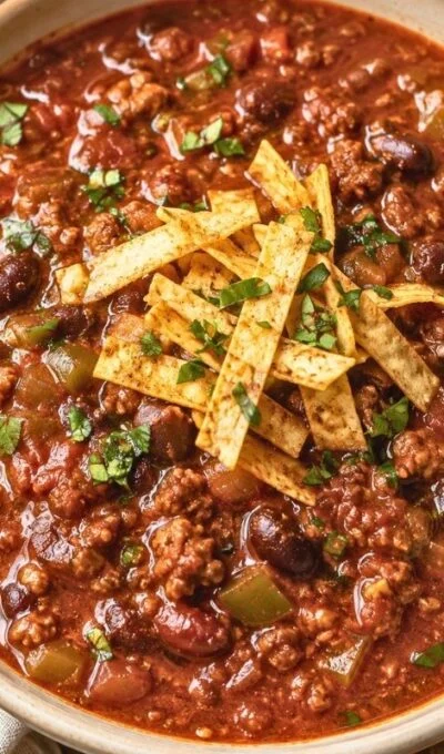 Homemade Chili Recipe with Ground Beef and Beans