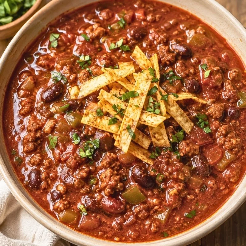Homemade Chili Recipe with Ground Beef and Beans