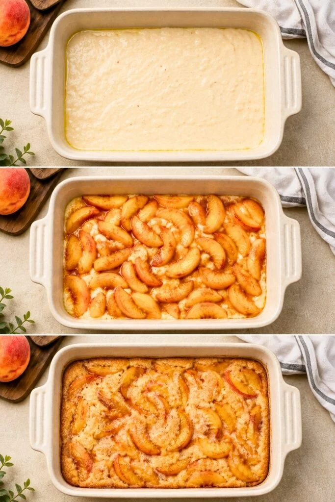 Peach Cobbler with a Buttery Cake Topping