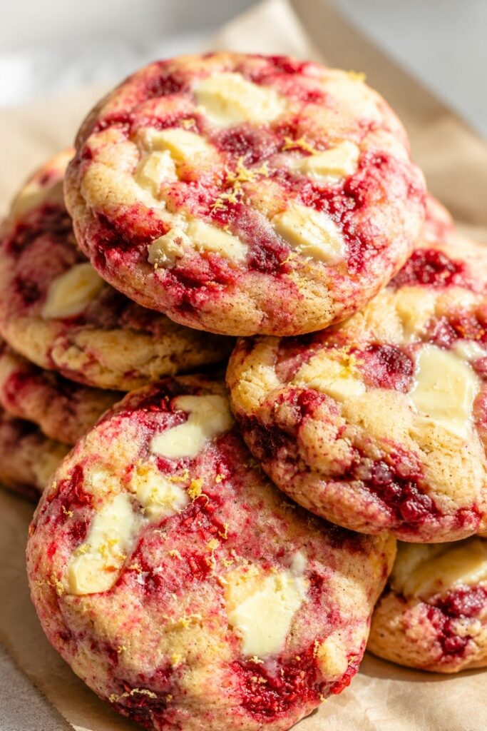 Raspberry Lemon White Chocolate Cookies Recipe