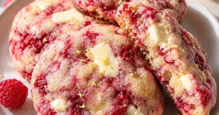 Raspberry Lemon White Chocolate Cookies Recipe