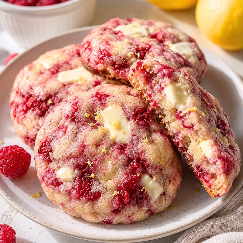 Raspberry Lemon White Chocolate Cookies Recipe