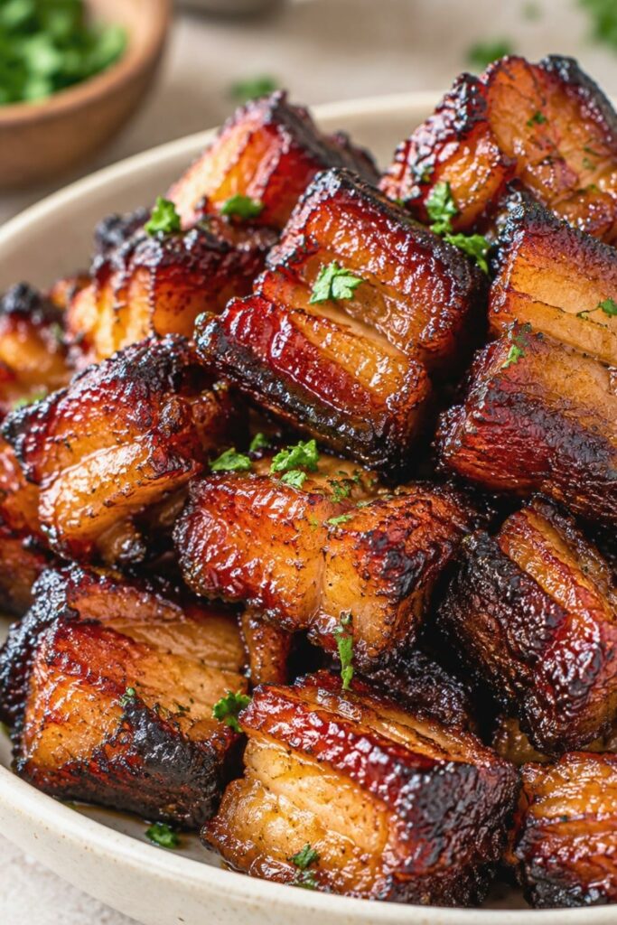 Air Fryer Pork Belly Bites with Brown Sugar