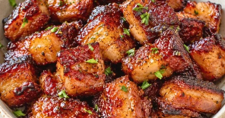 Air Fryer Pork Belly Bites with Brown Sugar